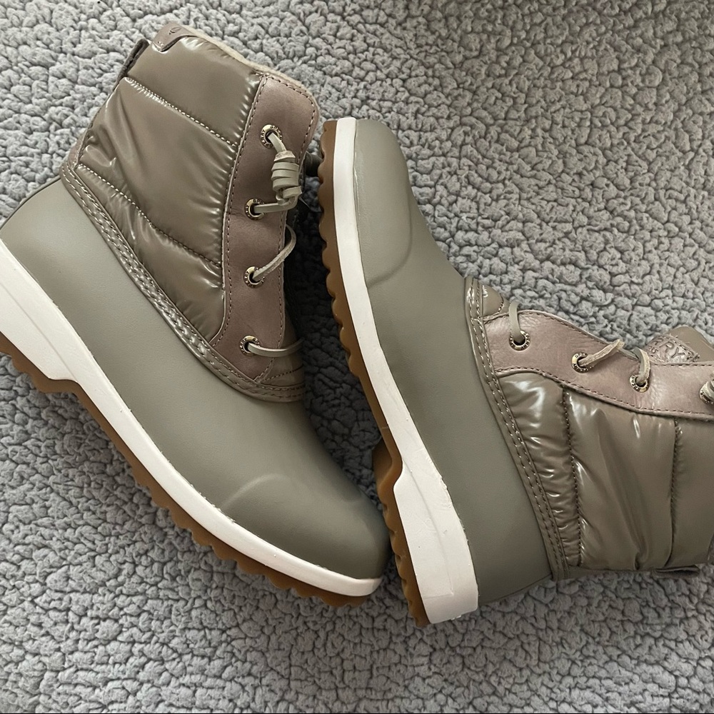 Taupe Sperry waterproof winter boots